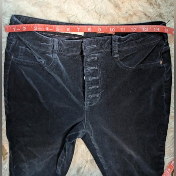 Pilcro navy blue High Rise Button Fly Skinny Corduroy Pants 31P - Picture 3 of 7